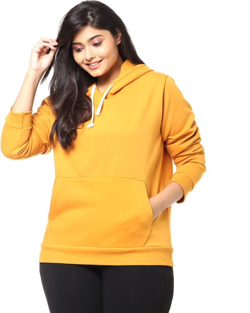 Plain yellow hoodie women's shop